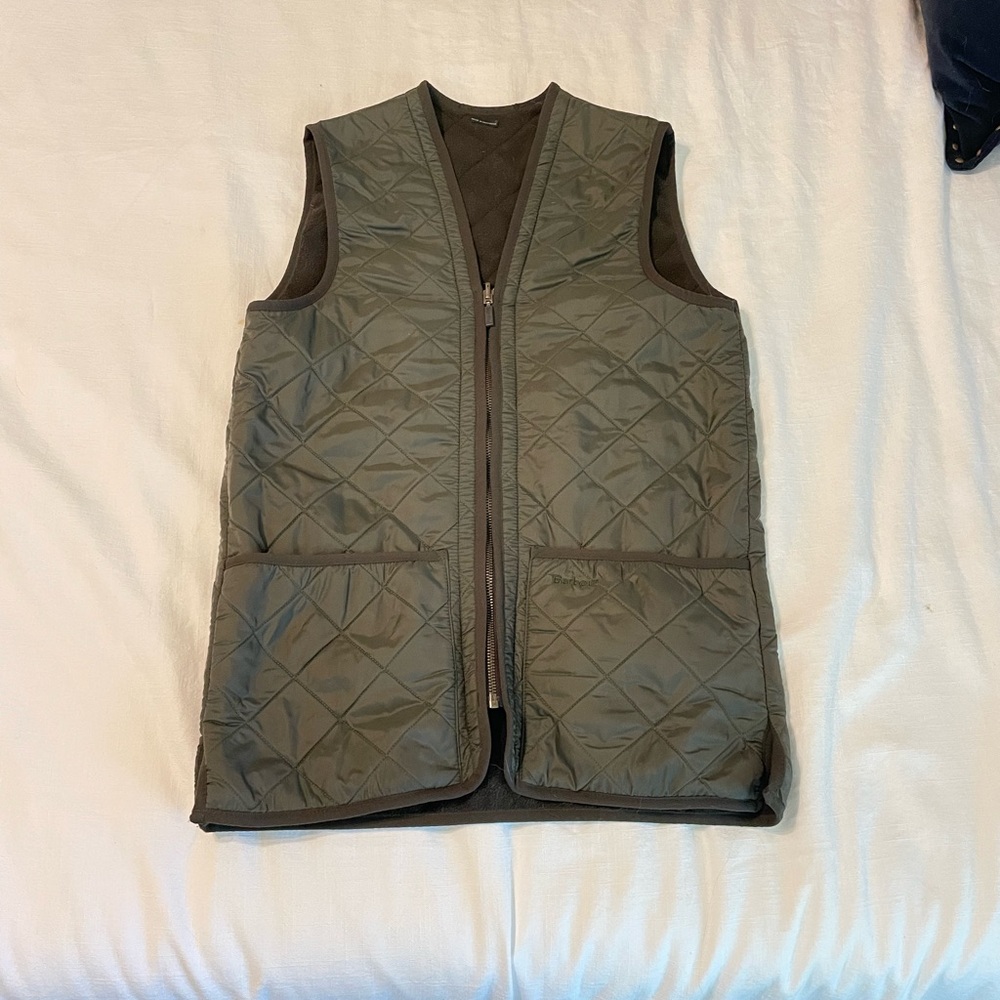 Barbour Fleece Betty Liner Vest color dark olive Sz S